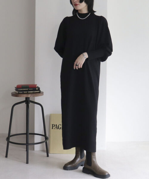 fredy emue（フレディエミュ）の「[新色追加]ボリュームスリーブニットワンピース（ワンピース・レディース・ブラウン/グレー/ブラック/ネイビー・38）」の11枚目の写真