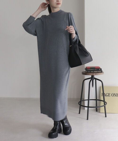 fredy emue（フレディエミュ）の「[新色追加]ボリュームスリーブニットワンピース（ワンピース・レディース・ブラウン/グレー/ブラック/ネイビー・38）」の18枚目の写真