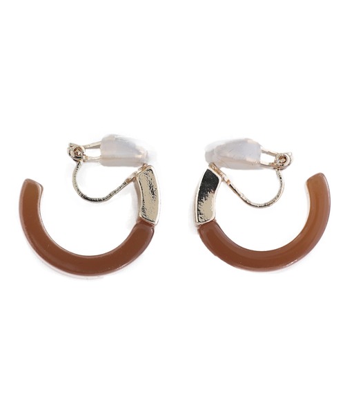 PourVous（プールヴー）の「カラーフープイヤリング 結婚式 同窓会 オケージョン 二次会（イヤリング・レディース・ブラウン/ベージュ/グリーン/ホワイト/グレー・FREE）」の15枚目の写真