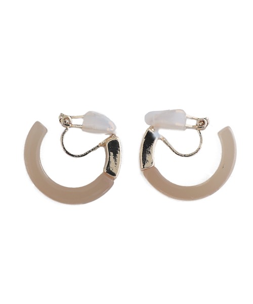 PourVous（プールヴー）の「カラーフープイヤリング 結婚式 同窓会 オケージョン 二次会（イヤリング・レディース・ブラウン/ベージュ/グリーン/ホワイト/グレー・FREE）」の8枚目の写真