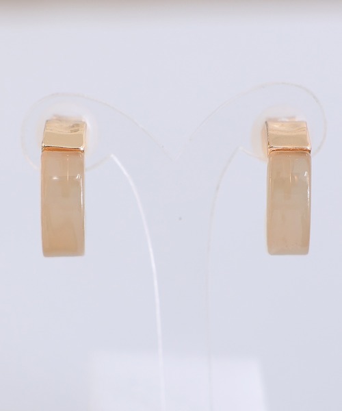 PourVous（プールヴー）の「カラーフープイヤリング 結婚式 同窓会 オケージョン 二次会（イヤリング・レディース・ブラウン/ベージュ/グリーン/ホワイト/グレー・FREE）」の9枚目の写真