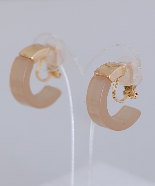 PourVous（プールヴー）の「カラーフープイヤリング 結婚式 同窓会 オケージョン 二次会（イヤリング・レディース・ブラウン/ベージュ/グリーン/ホワイト/グレー・FREE）」の14枚目の写真