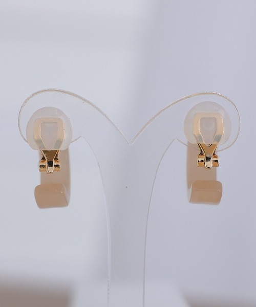 PourVous（プールヴー）の「カラーフープイヤリング 結婚式 同窓会 オケージョン 二次会（イヤリング・レディース・ブラウン/ベージュ/グリーン/ホワイト/グレー・FREE）」の16枚目の写真