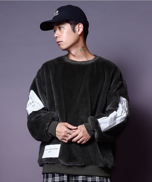 AFYF(エーエフワイエフ)の「AFYF SWEADE PATCH CREW2/ビッグシルエット スウェードパッチクルーネック(スウェット・メンズ・その他1/その他2/ワインレッド/その他/ブラック/ライトグレー/オリーブ/キャメル/ダークグレー/グリーン系その他/ブラック系その他・FREE)」の6枚目の写真