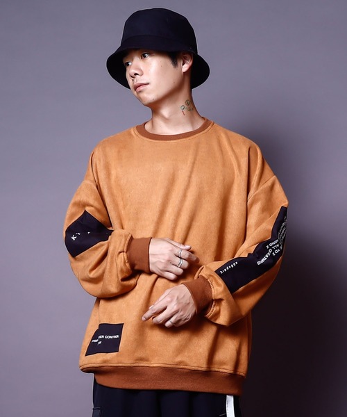 AFYF(エーエフワイエフ)の「AFYF SWEADE PATCH CREW2/ビッグシルエット スウェードパッチクルーネック(スウェット・メンズ・その他1/その他2/ワインレッド/その他/ブラック/ライトグレー/オリーブ/キャメル/ダークグレー/グリーン系その他/ブラック系その他・FREE)」の7枚目の写真