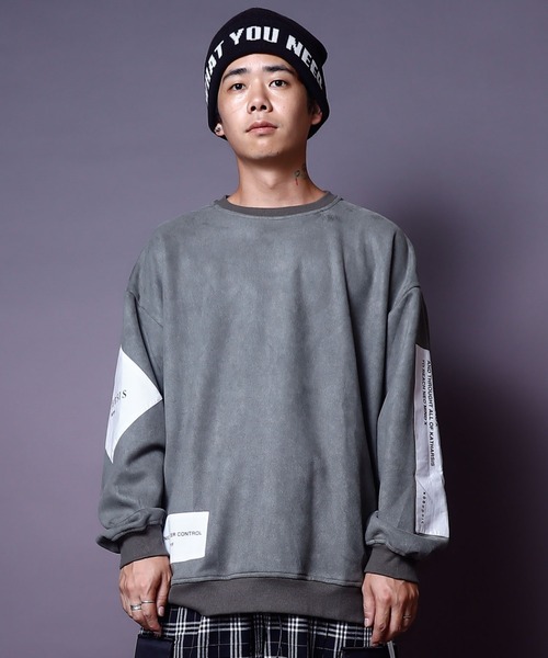 AFYF(エーエフワイエフ)の「AFYF SWEADE PATCH CREW2/ビッグシルエット スウェードパッチクルーネック(スウェット・メンズ・その他1/その他2/ワインレッド/その他/ブラック/ライトグレー/オリーブ/キャメル/ダークグレー/グリーン系その他/ブラック系その他・FREE)」の5枚目の写真