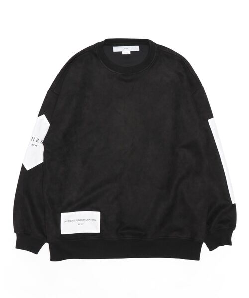 AFYF(エーエフワイエフ)の「AFYF SWEADE PATCH CREW2/ビッグシルエット スウェードパッチクルーネック(スウェット・メンズ・その他1/その他2/ワインレッド/その他/ブラック/ライトグレー/オリーブ/キャメル/ダークグレー/グリーン系その他/ブラック系その他・FREE)」の2枚目の写真