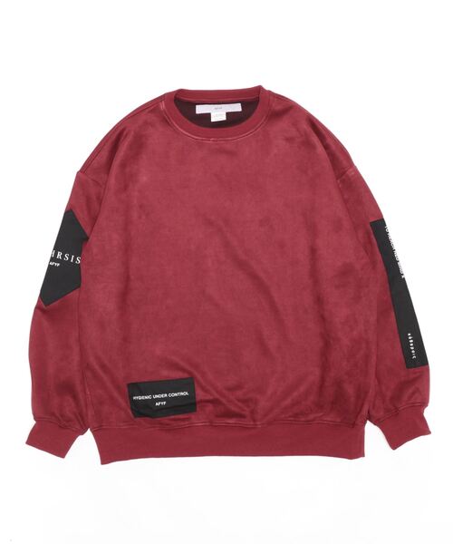 AFYF(エーエフワイエフ)の「AFYF SWEADE PATCH CREW2/ビッグシルエット スウェードパッチクルーネック(スウェット・メンズ・その他1/その他2/ワインレッド/その他/ブラック/ライトグレー/オリーブ/キャメル/ダークグレー/グリーン系その他/ブラック系その他・FREE)」の8枚目の写真