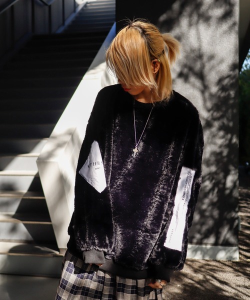 AFYF SWEADE PATCH CREW2/ビッグシルエット スウェードパッチ