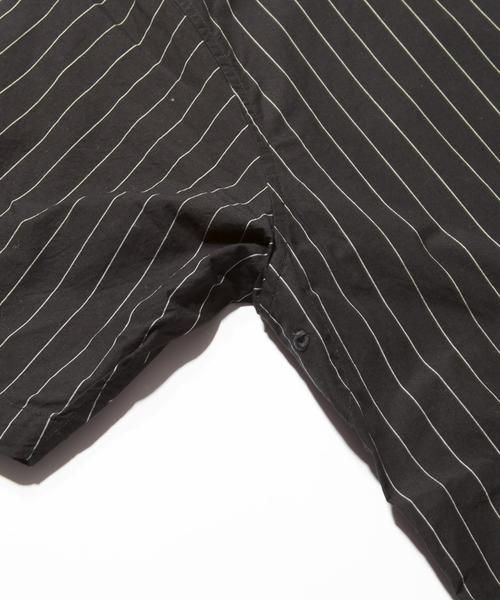 MONKEY TIME（モンキータイム）の「＜monkey time＞ ∴ ストライプ ノーカラー シャツ ◆（シャツ/ブラウス・メンズ・ブラック/ネイビー・MEDIUM/LARGE）」の10枚目の写真