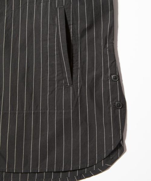 MONKEY TIME（モンキータイム）の「＜monkey time＞ ∴ ストライプ ノーカラー シャツ ◆（シャツ/ブラウス・メンズ・ブラック/ネイビー・MEDIUM/LARGE）」の11枚目の写真