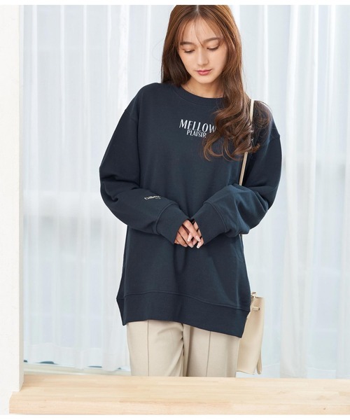 CHILLE（チル）の「MELLOW刺繍スウェットプルオーバー（スウェット・レディース・ネイビー/アイボリー/ピンク・FREE）」の16枚目の写真