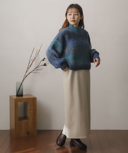 SENSE OF PLACE by URBAN RESEARCH（センスオブプレイスバイアーバンリサーチ）の「ブークレグラデーションセーター（ニット/セーター・レディース・グリーン系その他/ピンク系その他/ブルー系その他/ブラウン系その他・ONE）」の10枚目の写真