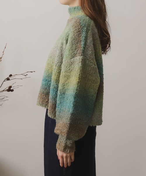 SENSE OF PLACE by URBAN RESEARCH（センスオブプレイスバイアーバンリサーチ）の「ブークレグラデーションセーター（ニット/セーター・レディース・グリーン系その他/ピンク系その他/ブルー系その他/ブラウン系その他・ONE）」の13枚目の写真