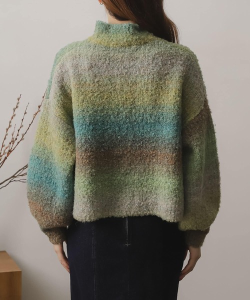 SENSE OF PLACE by URBAN RESEARCH（センスオブプレイスバイアーバンリサーチ）の「ブークレグラデーションセーター（ニット/セーター・レディース・グリーン系その他/ピンク系その他/ブルー系その他/ブラウン系その他・ONE）」の14枚目の写真
