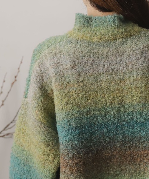 SENSE OF PLACE by URBAN RESEARCH（センスオブプレイスバイアーバンリサーチ）の「ブークレグラデーションセーター（ニット/セーター・レディース・グリーン系その他/ピンク系その他/ブルー系その他/ブラウン系その他・ONE）」の18枚目の写真