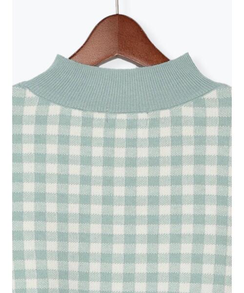 Te chichi TERRASSE（テチチテラス）の「ギンガムハイネックニット（ニット/セーター・レディース・グリーン/ベージュ/ブラック・ﾌﾘ-）」の12枚目の写真