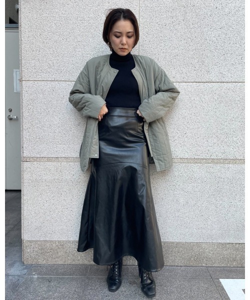 LiSeek（リシーク）の「【LiSeeK】ファーベスト付キルティングブルゾン（ブルゾン・レディース・ブラック/アイボリー/カーキ・FREE）」の20枚目の写真