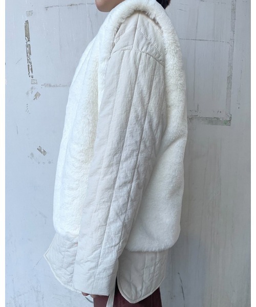 LiSeek（リシーク）の「【LiSeeK】ファーベスト付キルティングブルゾン（ブルゾン・レディース・ブラック/アイボリー/カーキ・FREE）」の22枚目の写真