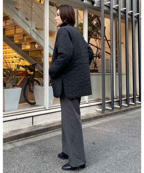 LiSeek（リシーク）の「【LiSeeK】ファーベスト付キルティングブルゾン（ブルゾン・レディース・ブラック/アイボリー/カーキ・FREE）」の9枚目の写真