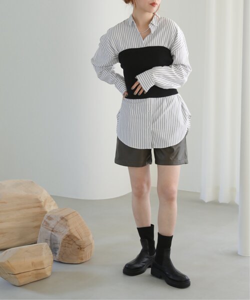 RAY CASSIN（レイカズン）の「2wayニットビスチェ（チューブトップ・レディース・ブラック/グレー・FREE）」の4枚目の写真