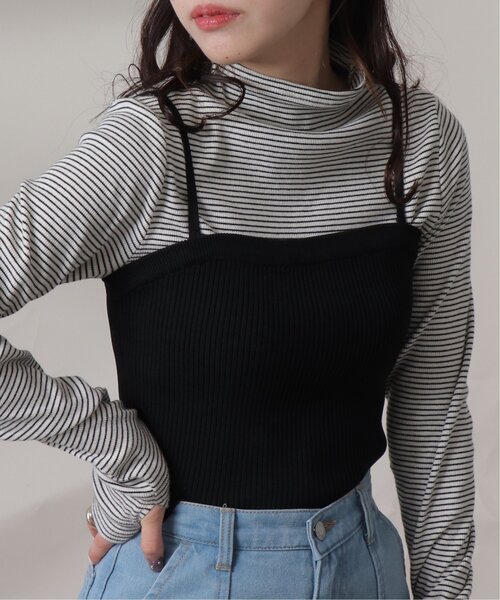 RAY CASSIN（レイカズン）の「2wayニットビスチェ（チューブトップ・レディース・ブラック/グレー・FREE）」の8枚目の写真