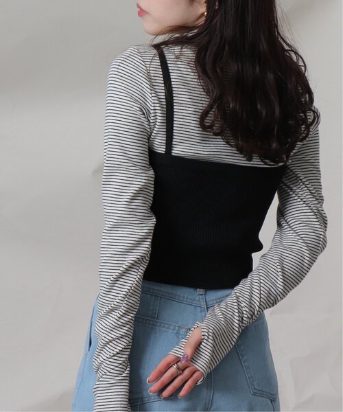 RAY CASSIN（レイカズン）の「2wayニットビスチェ（チューブトップ・レディース・ブラック/グレー・FREE）」の10枚目の写真