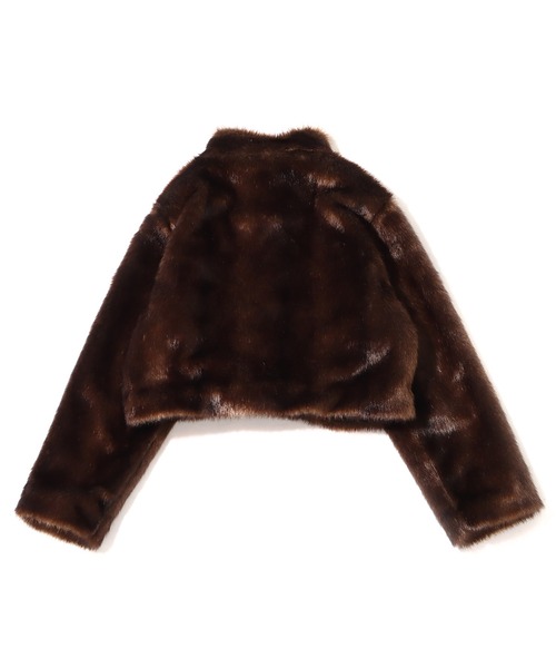 atmos pink（アトモスピンク）の「atmos pink スタンドカラー ショートファーコート（その他アウター・レディース・ブラウン/アイボリー・FREE）」の9枚目の写真