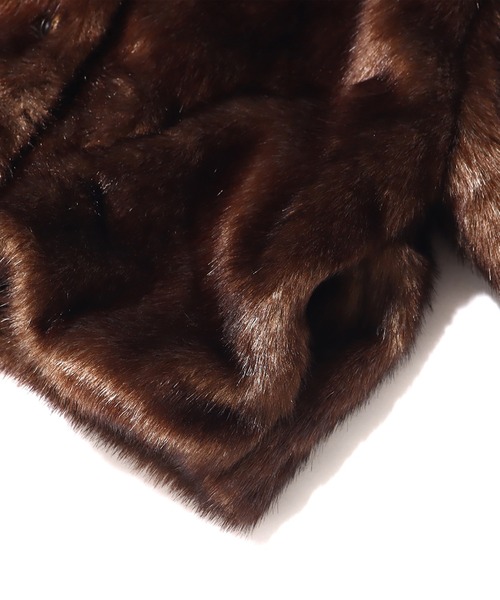 atmos pink（アトモスピンク）の「atmos pink スタンドカラー ショートファーコート（その他アウター・レディース・ブラウン/アイボリー・FREE）」の10枚目の写真