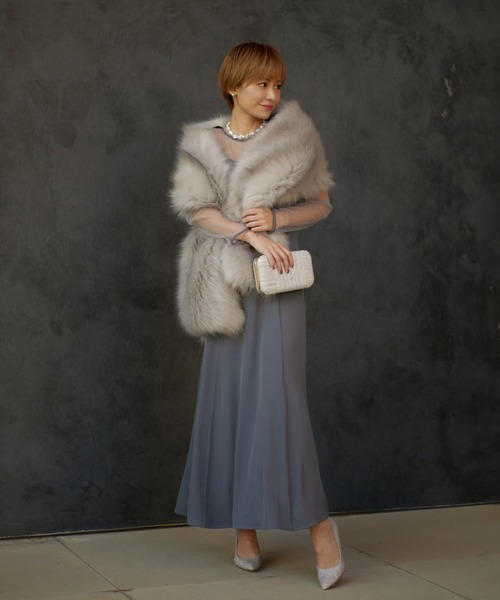 My shawty（ﾏｲｼｬｳﾃｨｰ）の「fur shawl（ストール/ショール・レディース・ブラック/グレー/ベージュ系その他/ライトベージュ・FREE）」の9枚目の写真