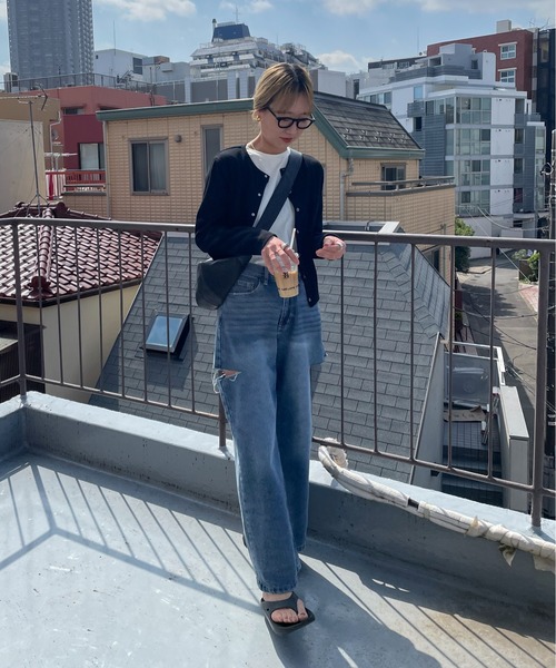 feepur（フェピュール）の「サイドスリットストレートワイドデニム（デニムパンツ・レディース・ブラック/ブルー/サックスブルー・MEDIUM/SMALL）」の8枚目の写真