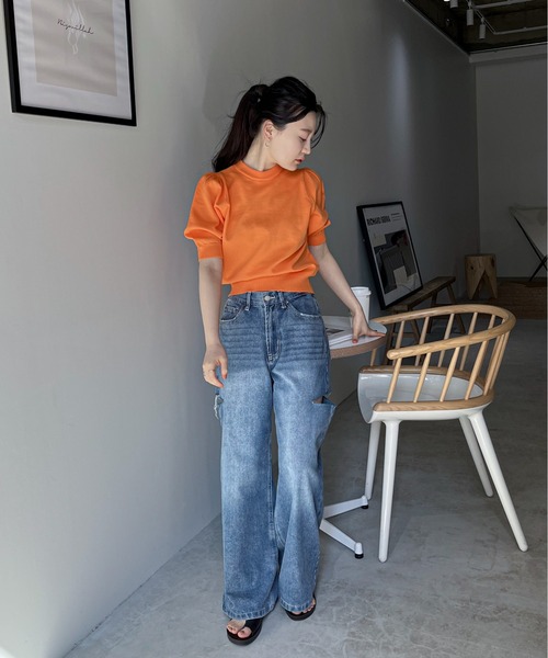 feepur（フェピュール）の「サイドスリットストレートワイドデニム（デニムパンツ・レディース・ブラック/ブルー/サックスブルー・MEDIUM/SMALL）」の21枚目の写真