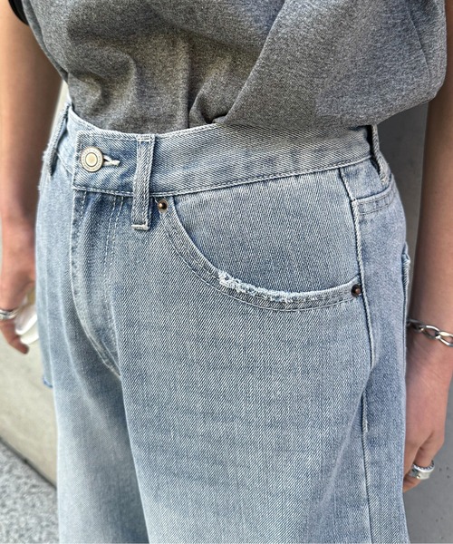 feepur（フェピュール）の「サイドスリットストレートワイドデニム（デニムパンツ・レディース・ブラック/ブルー/サックスブルー・MEDIUM/SMALL）」の11枚目の写真