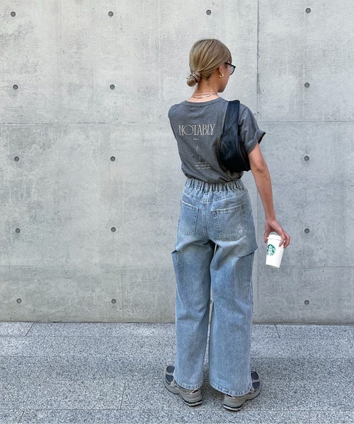 feepur（フェピュール）の「サイドスリットストレートワイドデニム（デニムパンツ・レディース・ブラック/ブルー/サックスブルー・MEDIUM/SMALL）」の15枚目の写真