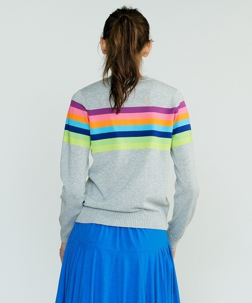DOUBLE STANDARD CLOTHING(ダブルスタンダードクロージング)の「ベアワッペンレインボーニット(ニット/セーター・レディース・グレー・36/38)」の3枚目の写真