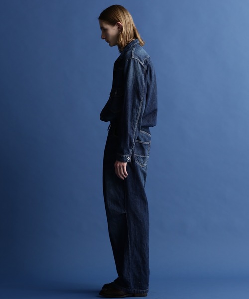 Schott(ショット)の「Schott/ショット/NEP DENIM WORK JUMP SUIT/ネップデニム ワークジャンプスーツ(つなぎ/オールインワン・メンズ・インディゴブルー・M/L)」の4枚目の写真