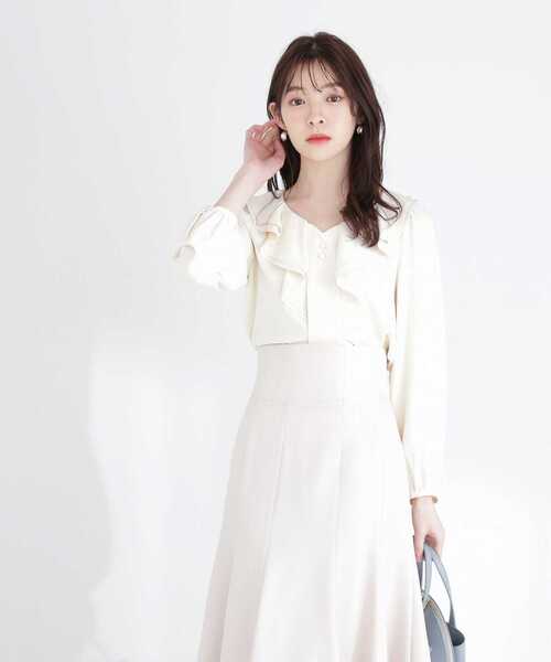 PROPORTION BODY DRESSING(プロポーションボディドレッシング)の「ラッフルタックブラウス / 1213110203(シャツ/ブラウス・レディース・ネイビー/イエロー/ホワイト系その他・SMALL/MEDIUM)」の9枚目の写真