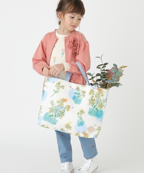 HAKKA KIDS（ハッカキッズ）の「菜の花ビッグドットプリントレッスンバッグ（トートバッグ・キッズ・ピンク/イエロー・FREE）」の6枚目の写真