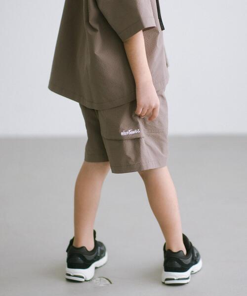 WILD THINGS(ワイルドシングス)の「【別注】<WILD THINGS> TJ EX WT GATHERING ショートパンツ 110-130cm(その他パンツ・キッズ・ブラウン/ダークグレー・S(120-130cm)/XS(110-120cm))」の1枚目の写真