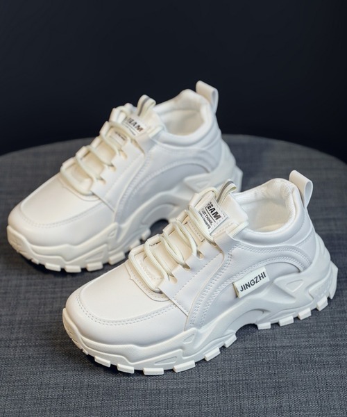 aimoha(アイモハ)の「ユニセックス厚底ソールスニーカー(スニーカー・レディース・ベージュ/ブラック・23.0cm/24.5cm/24.0cm/23.5cm/25.0cm)」の14枚目の写真