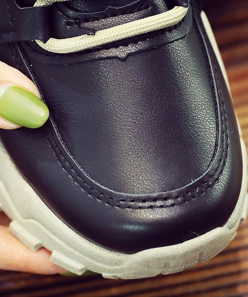 aimoha(アイモハ)の「ユニセックス厚底ソールスニーカー(スニーカー・レディース・ベージュ/ブラック・23.0cm/24.5cm/24.0cm/23.5cm/25.0cm)」の18枚目の写真