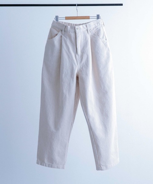 ITEMS URBANRESEARCH（アイテムズ アーバンリサーチ）の「デニム タックワイドパンツ（デニムパンツ・メンズ・ネイビー/アイボリー/ライトブルー・MEDIUM/LARGE）」の2枚目の写真