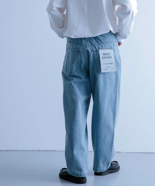 ITEMS URBANRESEARCH（アイテムズ アーバンリサーチ）の「デニム タックワイドパンツ（デニムパンツ・メンズ・ネイビー/アイボリー/ライトブルー・MEDIUM/LARGE）」の13枚目の写真
