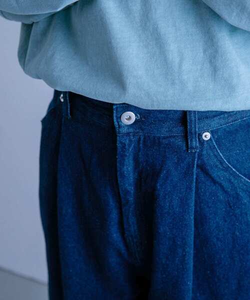 ITEMS URBANRESEARCH（アイテムズ アーバンリサーチ）の「デニム タックワイドパンツ（デニムパンツ・メンズ・ネイビー/アイボリー/ライトブルー・MEDIUM/LARGE）」の22枚目の写真