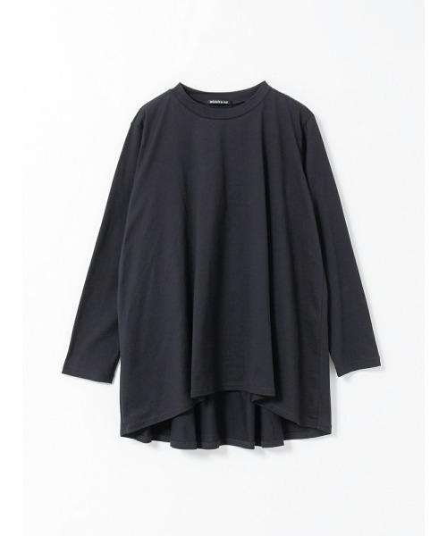 mizuiroind(ミズイロインド)の「mizuiro ind クルーネックAラインチュニックT(Tシャツ/カットソー・レディース・ブラック/グレー/オフホワイト/ブルー/グリーン・FREE)」の4枚目の写真