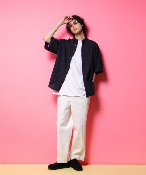 CITEN（シテン）の「＜CITEN＞コットンリネン ビッグ シャツ（シャツ/ブラウス・メンズ・ブラック/ライトブルー/オレンジ/ライム・L/M）」の7枚目の写真