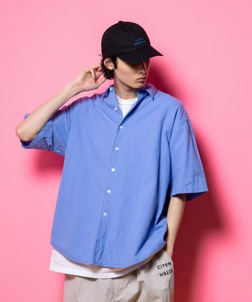 CITEN（シテン）の「＜CITEN＞コットンリネン ビッグ シャツ（シャツ/ブラウス・メンズ・ブラック/ライトブルー/オレンジ/ライム・L/M）」の8枚目の写真