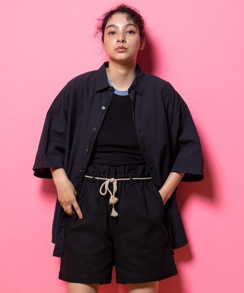 CITEN（シテン）の「＜CITEN＞コットンリネン ビッグ シャツ（シャツ/ブラウス・メンズ・ブラック/ライトブルー/オレンジ/ライム・L/M）」の10枚目の写真