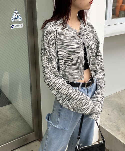 Snap club(スナップクラブ)の「【Snap club】2WAYメランジクロップドカーディガン(カーディガン/ボレロ・レディース・ブラック/レッド/グリーン・FREE)」の22枚目の写真