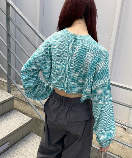 Snap club(スナップクラブ)の「【Snap club】2WAYメランジクロップドカーディガン(カーディガン/ボレロ・レディース・ブラック/レッド/グリーン・FREE)」の11枚目の写真